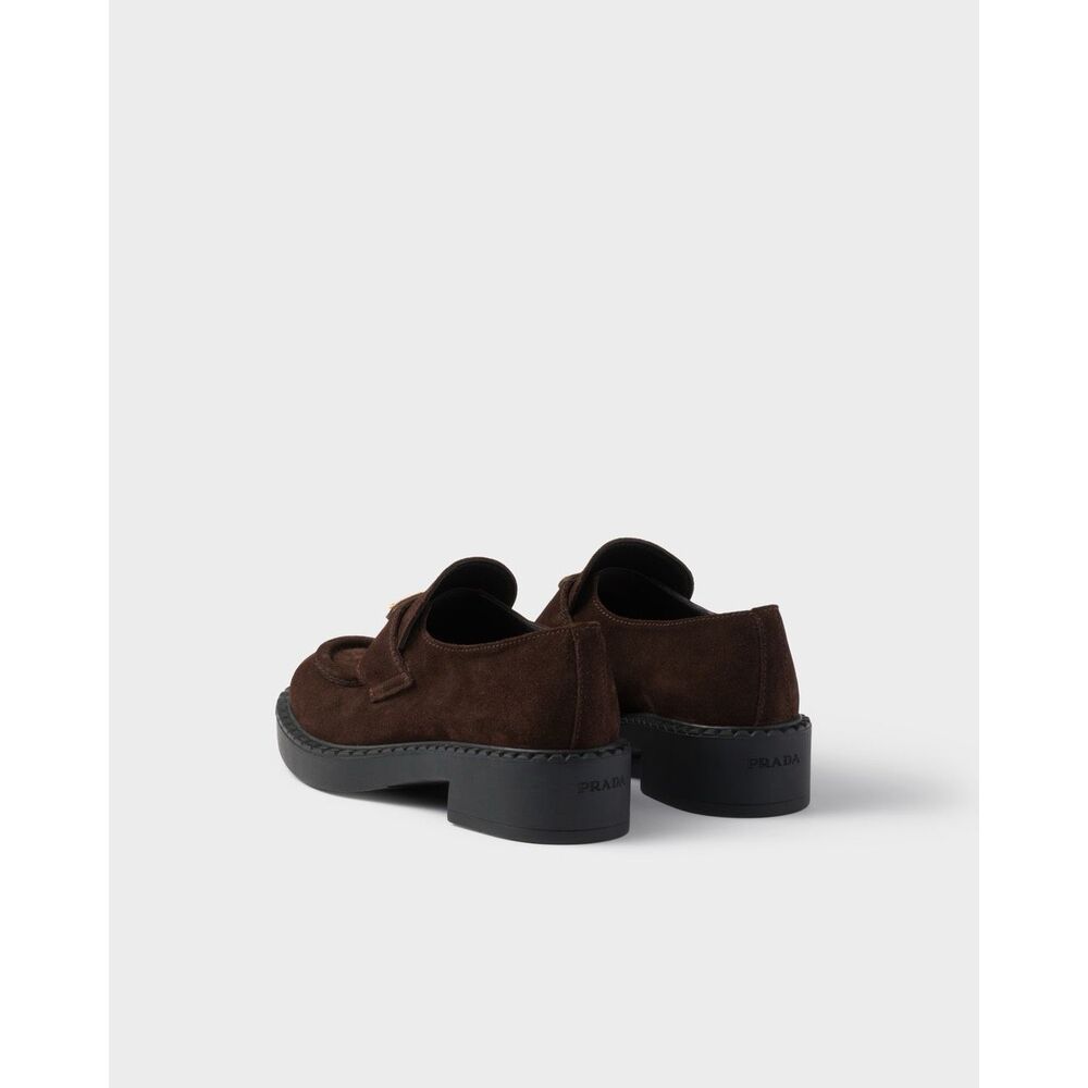 PRADA Chocolate suede loafers EU 39 / US 9 $1250 - Picture 5 of 16
